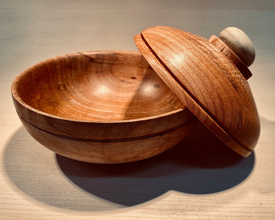 8 spalted cherry w/lid