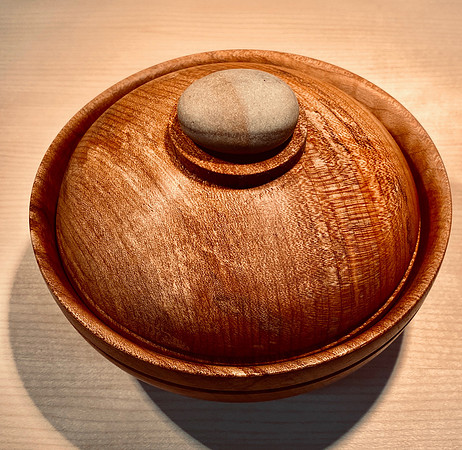 9 spalted cherry w/lid