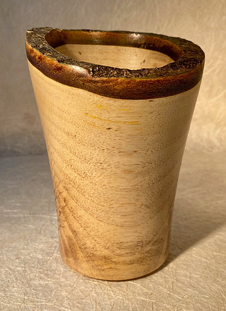 12 walnut vase w/live edge 3"x5"