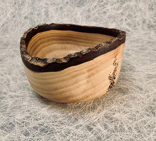 35 walnut w/live edge and surface detail 5"x4"