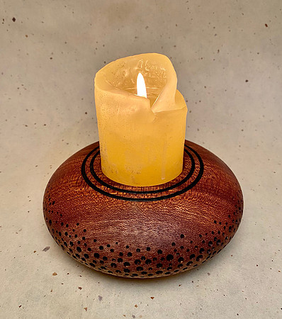 103 mahogany 2" candle base 5"x2"