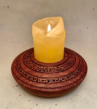 104 mahogany 2" candle base 5"x2"