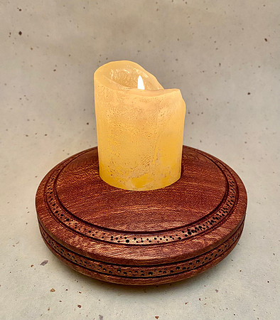 106 mahogany 2" candle base 5"x2"
