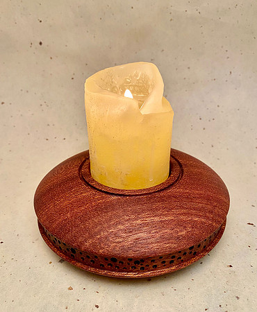 107mahogany 2" candle base 5"x2"