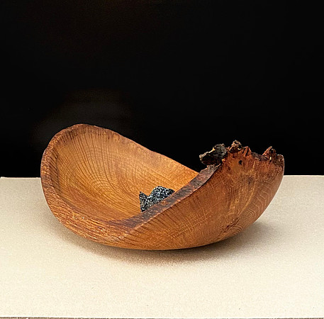 111 Garry oak w/rainbow carborundum stone