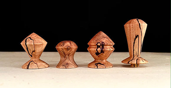 121 spalted maple finials
