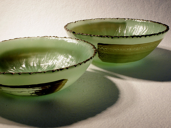 Wax Work Matched Green Bowls